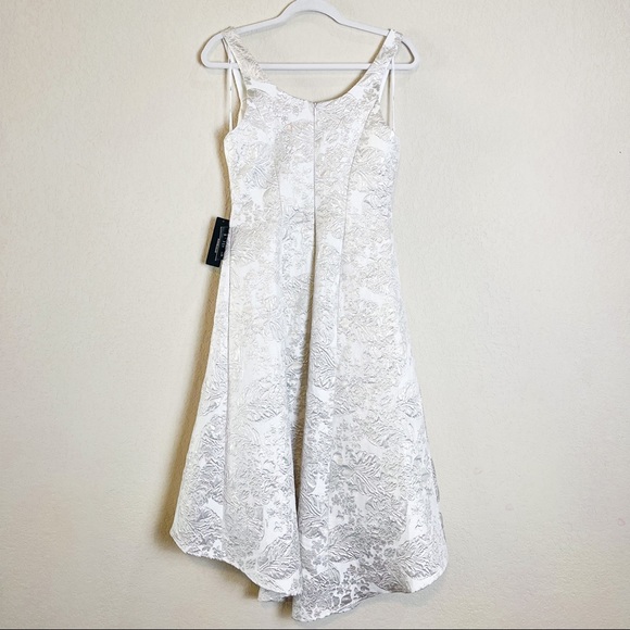 Lulu’s Vow or Never White Jacquard Floral Print High-Low Midi Dress White XS - Picture 6 of 8